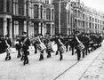 Photograph of Royal Naval School of Music Boys Military Band Beating the Retreat, Douglas, Isle of Man 1942.