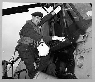 Captain Reece, RM. Commander of the Fleet Air Arm’s 848 Squadron of Wessex helicopters of the 848 Squadron, usually stationed aboard HMS Bulwark. (RMM) Captain Reece, RM. Commander of the Fleet Air Arm’s 848 Squadron of Wessex helicopters of the 848 Squadron, usually stationed aboard HMS Bulwark. (RMM)